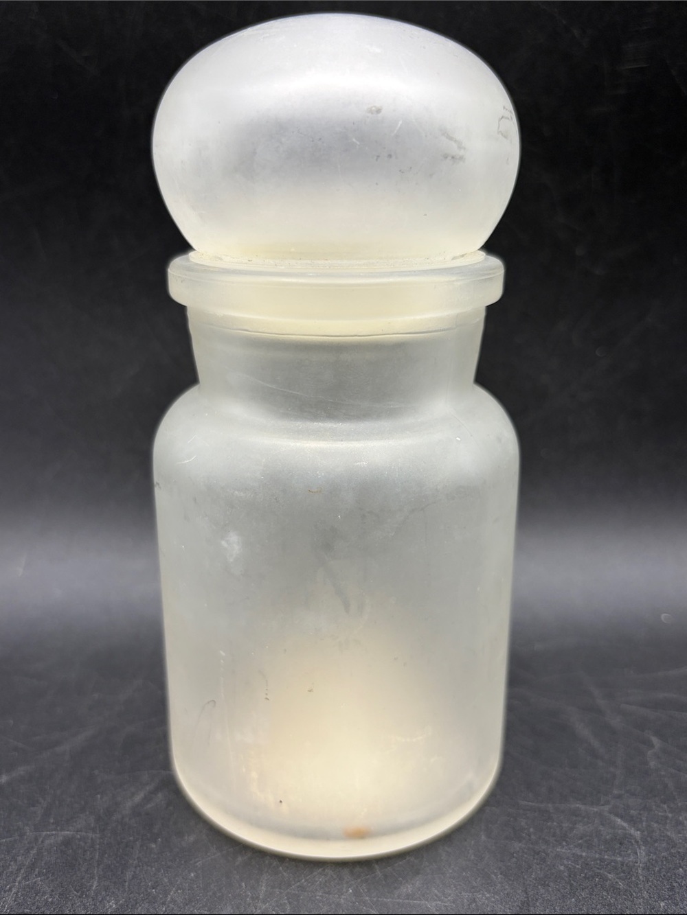 Estee Vintage Mid Century Perfumed Milk Bath Frosted Satin Glass Apothecary Jar